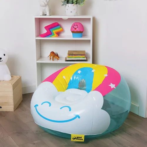 Vista 3 de Rainbow Comfy Chair - Silla inflable, muebles para niños, salas de recreación, dormitorios, fiestas