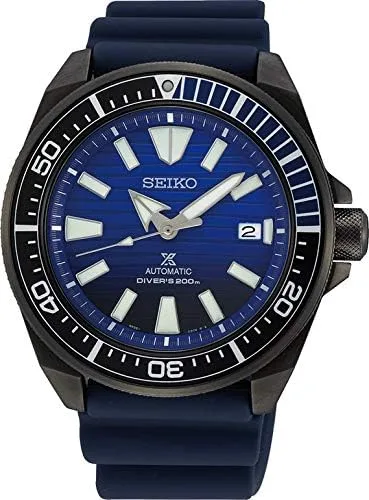Vista 2 de SEIKO PROSPEX SRPD09K1 - Reloj de onda azul para hombre modelo Samurai de Save The Ocean Divers 200M Negro - Buceador