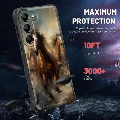 Vista 222 de Funda para Galaxy A14 5G, [Doble Capa][Protección contra Caídas de Grado Militar de 10 Pies] [Antideslizante] Funda Resistente a Prueba de Golpes