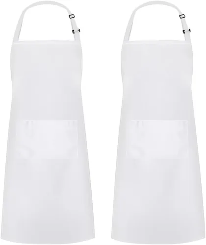 Vista 21 de Syntus Delantal ajustable con 2 bolsillos, delantales de cocina para mujeres, hombres, chef