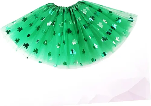 Vista 4 de ERINGOGO 1 disfraz de San Patricio, traje del día de San Patricio, vestido verde, disfraz de trébol, tutú verde, disfraz del día de San Patricio