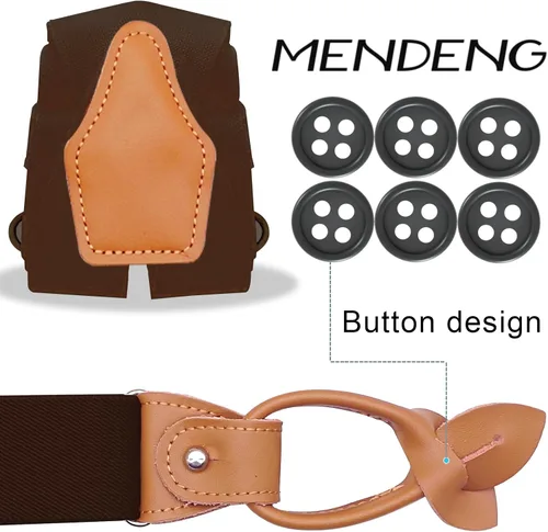 Vista 50 de MENDENG Tirantes de gancho giratorio de bronce vintage con 4 tirantes ajustables para hombre
