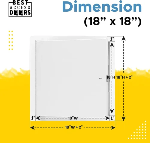 Vista 3 de Mejor panel de acceso de metal sin aislamiento de 18 x 18 pulgadas con brida de 1 pulgada, puerta de acceso de acero laminado en frío calibre 16