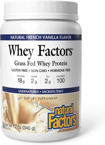 Vista 11 de Natural Factors Whey Factors, Grass Fed Whey Protein Concentrate, Aids Muscle Development and Immune Health, Double Chocolate, 2 lb