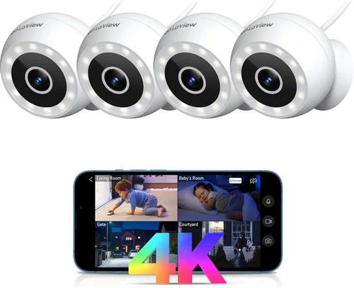 Vista 11 de LaView Cámaras de seguridad 4K de 8MP con cable para exteriores e interiores, IP65, Sensor Starlight y visión nocturna de 100 pies, detección