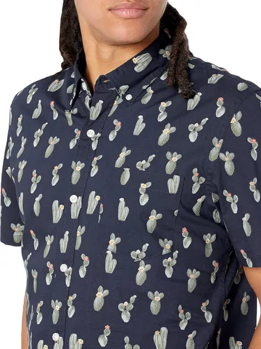 Vista 3 de Goodthreads Mens Standard-Fit Short-Sleeve Printed Poplin Shirt