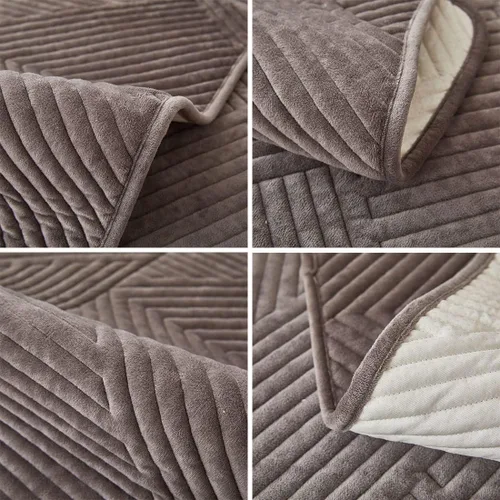 Vista 56 de vctops Funda de sofá de felpa de terciopelo acolchado geométrico, funda de sofá modular gruesa y suave, funda antideslizante para sofá, protector