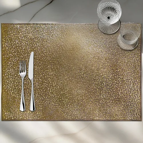 Vista 4 de Decozen Juego de 6 manteles individuales con diseño perforado para decoración de cocina, resistente a los arañazos, resistente a las manchas