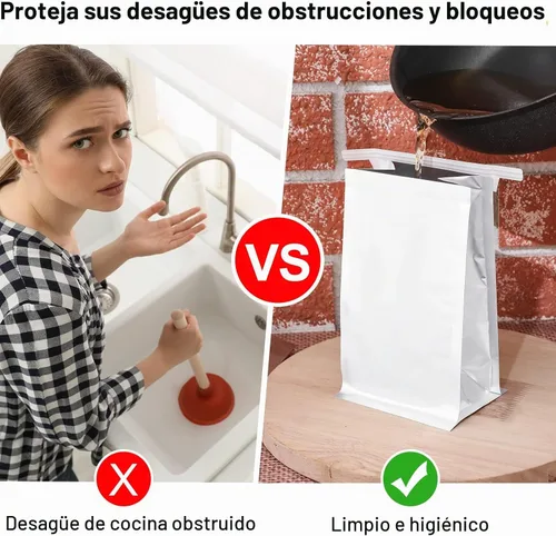 Vista 5 de Sadnyy - 50 bolsas de almacenamiento de grasa desechables para almacenamiento de tocino Hold Hot Liquids Oils for Grease Storage Container