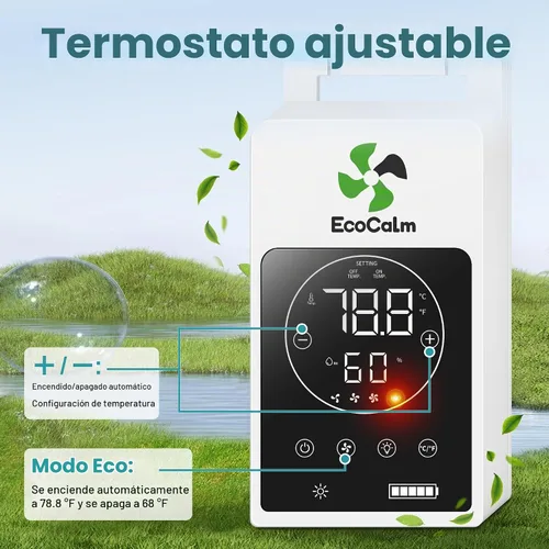 Vista 6 de Luz solar para ventilador de techo al aire libre con termostato