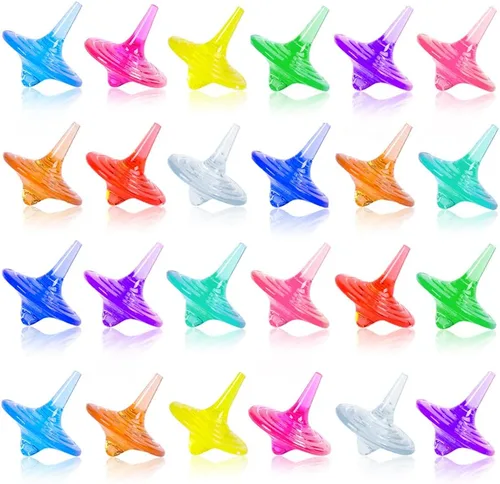 Vista 9 de Juguetes giratorios de acrílico para niños, coloridos y duraderos con cristales brillantes para niños y niñas, juego en familia, fiesta, escuela