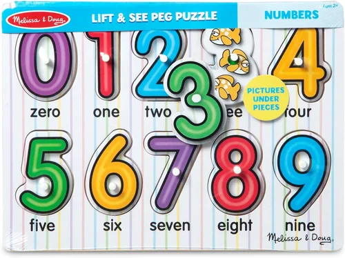Vista 3 de Melissa & Doug, rompecabezas de madera con números (10 piezas)