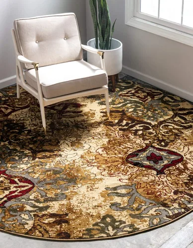 Vista 11 de Unique Loom Barista Collection - Alfombra de área - Congencis (2' 2" x 3' 1" Rectángulo, Beige/Azul)