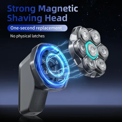 Vista 4 de kensen Afeitadoras de cabeza 7D para hombres calvos, afeitadoras de cabeza calva de doble velocidad con pantalla LED, maquinilla de afeitar