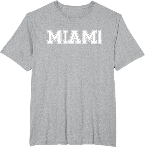 Vista 74 de Camiseta de regalo deportiva estilo universitario Miami Florida, Negro, S