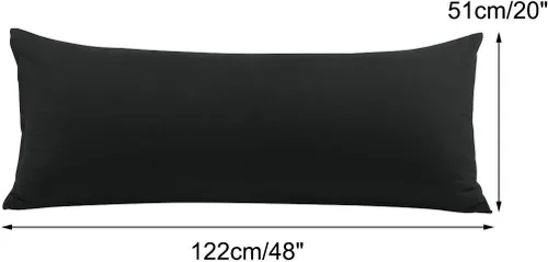 Vista 9 de PiccoCasa Funda de almohada de microfibra con cremallera de 110 GSM, 20 x 48 pulgadas, color negro