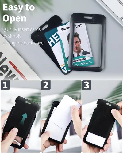Vista 3 de Uniclife Cordón retráctil ajustable resistente para el cuello con carrete retráctil para insignias, hebilla de liberación rápida y longitud