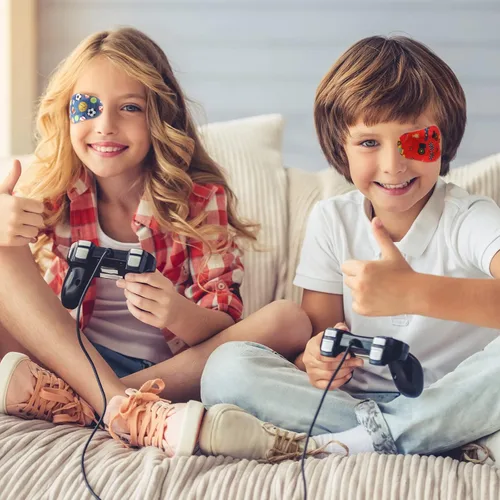 Vista 7 de Toulite 90 parches adhesivos para los ojos para niños y niños, parche transpirable para ojos de niño, lindos vendajes adhesivos para ambliopía