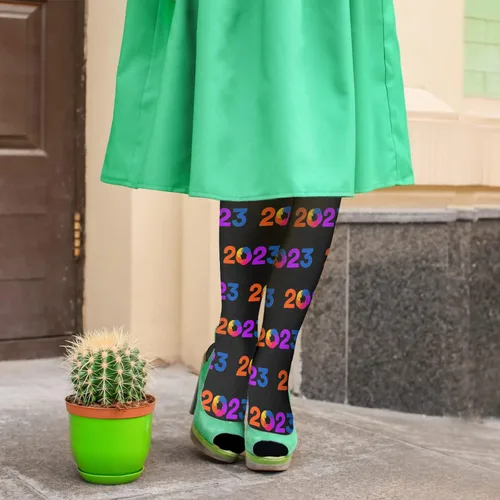 Vista 5 de devor Athletic Socks Knee Socks Women Cotton Crew Sock Humor new year 2023 colorful Sock