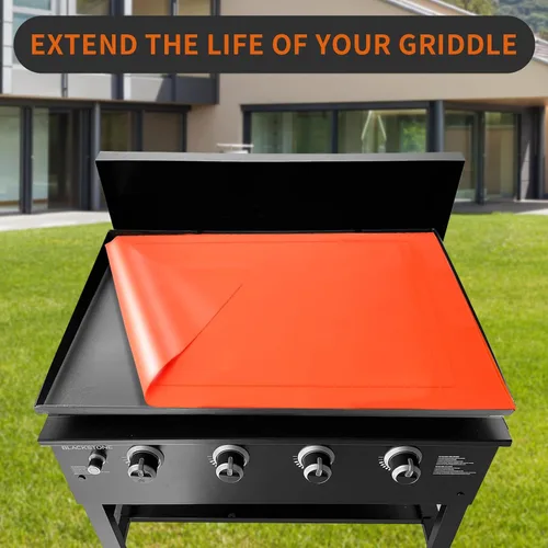 Vista 4 de Alfombrilla de silicona para parrilla de 36 pulgadas para Blackstone: Accesorios para parrilla, cubierta superior plana, protección de grado