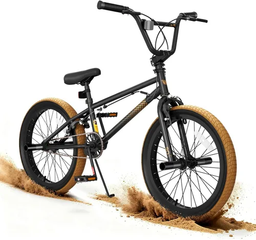 Vista 8 de KORIMEFA Bicicleta BMX Freestyle 18 20 pulgadas para niños y niños, bicicleta de trucos para 7-12 años, pernos Pro/Guro a elegir, marco de acero