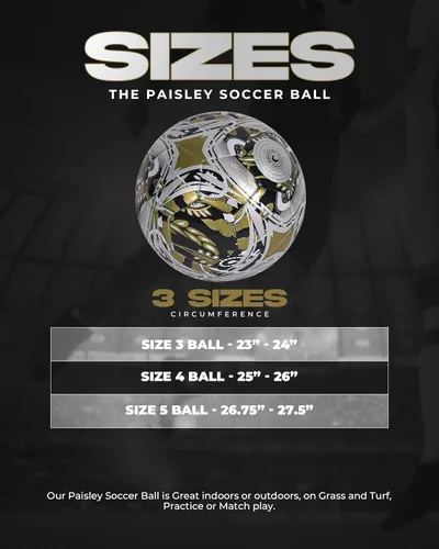 Vista 2 de American Challenge Balón de fútbol Paisley – Pelotas de fútbol de tamaño oficial 3, 4 y 5 para jóvenes y adultos – Pelota de entrenamiento duradera