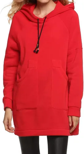 Vista 3 de Qearl - Sudadera con capucha para mujer de ajuste holgado para otoño con bolsillos, S