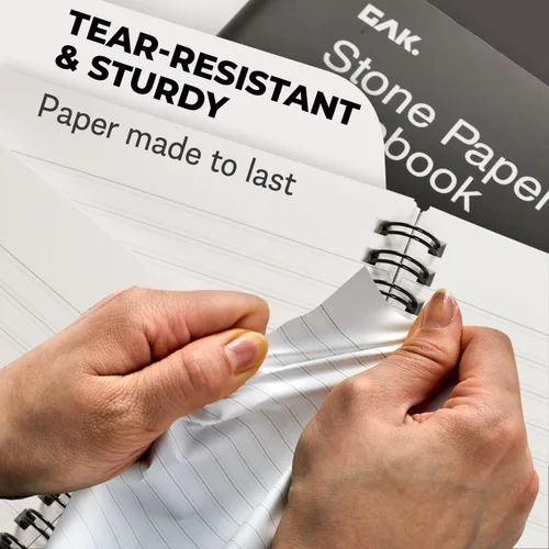 Vista 4 de GAK. Cuaderno de papel de piedra impermeable en espiral (tamaño M) – 5.8 x 8.3 pulgadas, 50 hojas, cuaderno de papel de piedra, cuaderno de notas