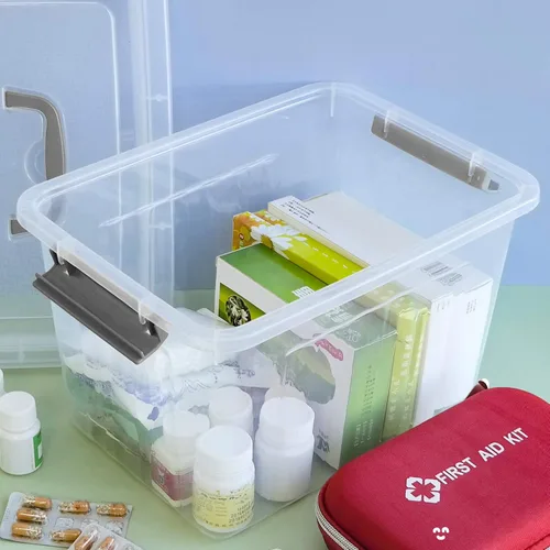 Vista 4 de Bringer Paquete de 6 cajas de almacenamiento de plástico transparente, caja de plástico, 10 L