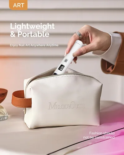 Vista 9 de Melodysusie Puntas de uñas cortas de almendra MelodySusie con luz UV de mano