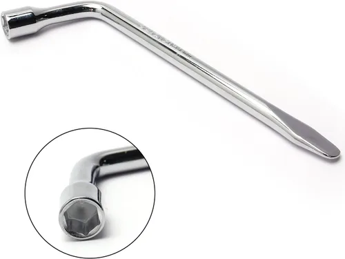 Vista 4 de Utoolmart Llave de llanta de repuesto para automóvil para Jack - Herramienta de reparación de zócalo de extremo ranurado tipo L de 0.669 in