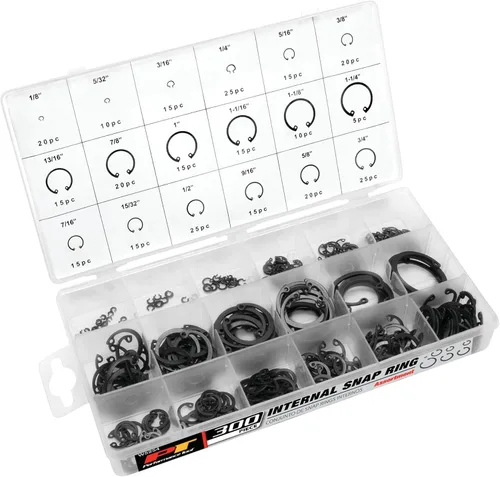 Vista 7 de Performance Tool W5212 - Juego de anillos de retención externos surtidos, 300 unidades, negro