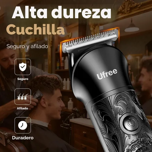 Vista 7 de Ufree Set de afeitadora y recortadora de pelo de barba, maquinilla de Negro