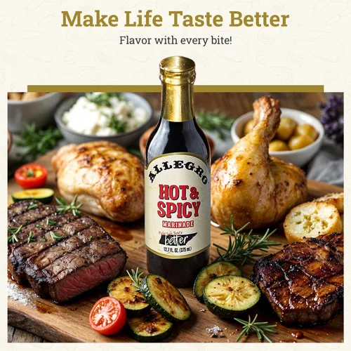 Vista 3 de ALLEGRO - The Marinate Everything Marinades - Hot & Spicy 12.7 oz, paquete de 3