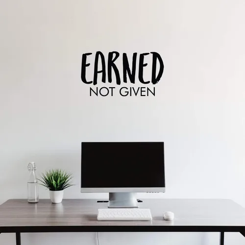 Vista 2 de Calcomanía de vinilo para pared, 12 x 22 pulgadas, con cita positiva de moda para oficina, negocios, tienda, gimnasio, fitness, escuela, sala