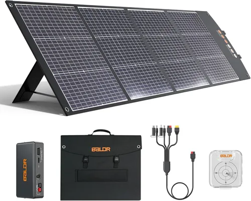 Vista 9 de BALDR Panel solar portátil de 120 W para generador de estación de energía Jackery/ECOFLOW/Flashfish/ROCKPALS, cargador de celda solar plegable