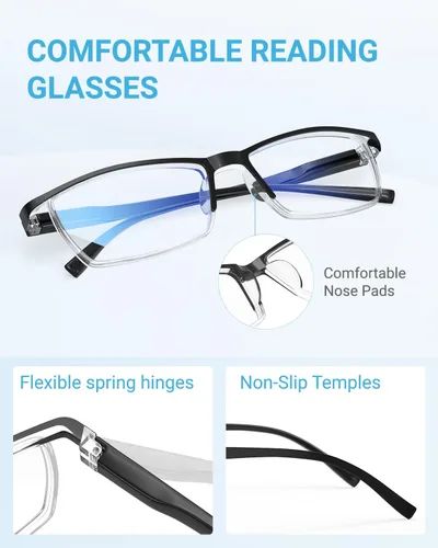 Vista 7 de LUFF 6 piezas Gafas de Lectura Anti-Rayos Azules Portátiles Ultra-Ligeras (0.00X)