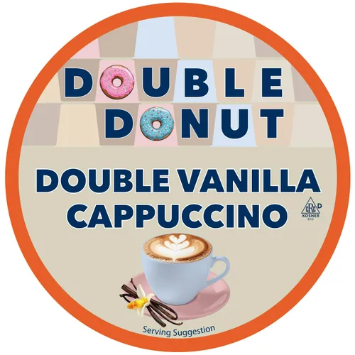 Vista 90 de Double Donut Coffee Cápsulas de Café Half Caff, Cápsulas de Café de Media Cafeína de Porción Individual para Cafeteras Keurig K Cup, Tostado Medio