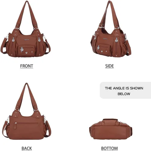Vista 3 de Angel Barcelo Bolsos de cuero sintético para mujer, bolso de hombro, a la moda, bolsas para niñas