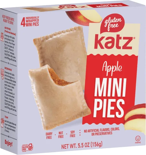Vista 4 de Katz Gluten Free Snacks Mini Pies Paquete variado Manzana, arándano, cereza Sin lácteos, sin nueces, sin soja, sin gluten Kosher