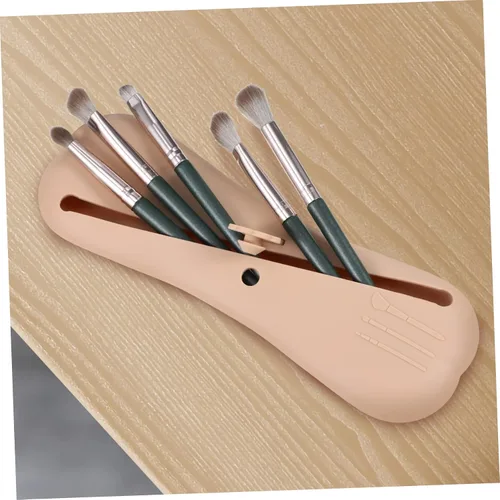 Vista 8 de 2pcs Makeup Brush Holders Portable Travel Makeup Brush Bags Compact Organizers for Eyeshadow Elegant Design Unique Texture