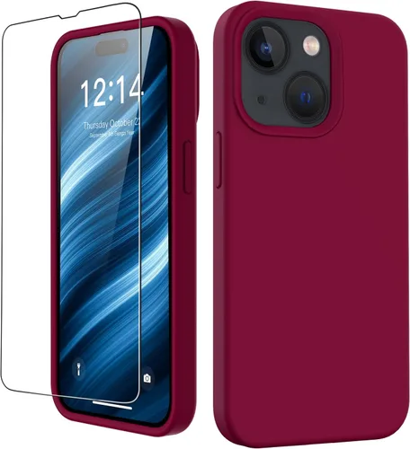 Vista 34 de FUNMIKO Funda compatible con iPhone 15 con protector de pantalla, silicona líquida suave y sedosa mejorada, diseñada a la moda para hombres, mujeres