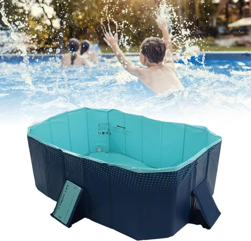 Vista 4 de Brrnoo Piscina plegable, piscina inflable, piscina inflable para niños, piscina familiar para niños y adultos, niños pequeños, al aire libre