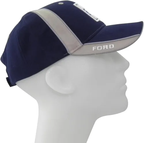Vista 3 de Checkered Flag Sports Built Ford Tough Stripe Gorra de béisbol azul, Azul marino, gris.