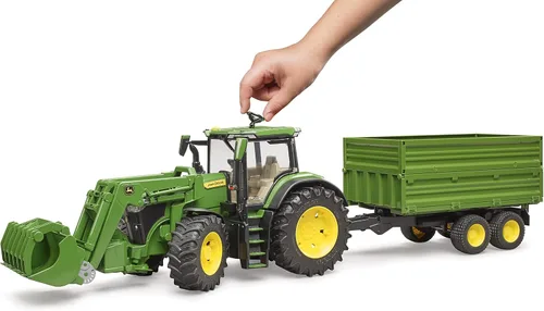 Vista 5 de Bruder 09828 John Deere 7R 350 con cargador frontal y remolque