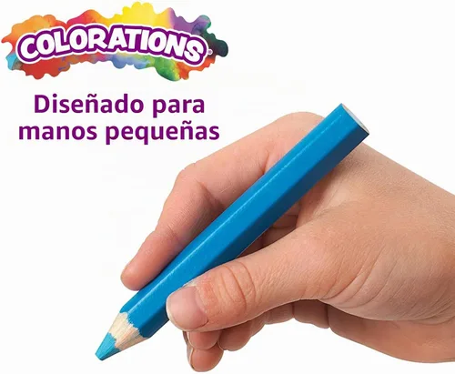 Vista 5 de Colorations STUBPEN - Lápices de colores rechonchos para niños, juego de 48 Shorter Size and Easier for Young Children to Handle, Easy to Grip