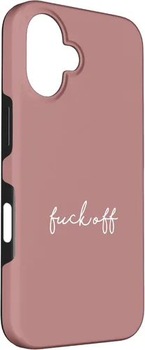 Vista 3 de Funda para iPhone 16 Dusty Rose Fuck Off Divertida manuscrita a mano con refranes sarcásticos groseros