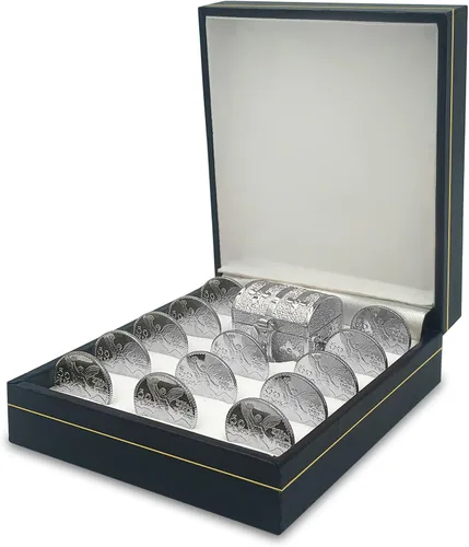 Vista 2 de Accesorios de boda Monedas Unity – Arras Matrimoniales - Arras para Boda – Monedas clásicas decorativas hechas a mano, cofre y caja (San Benito)