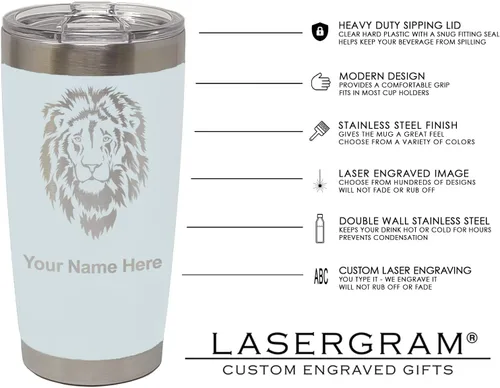 Vista 21 de LaserGram Vaso aislado al vacío de 20 onzas, notas musicales, grabado personalizado incluido (negro)