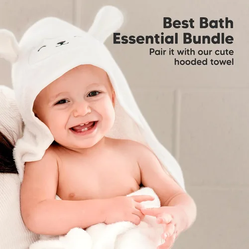 Vista 9 de Paquete de 6 paños de viscosa suave y absorbente de bambú para cara, cuerpo, toallas de bebé para recién nacidos, niños, niños pequeños, bebés